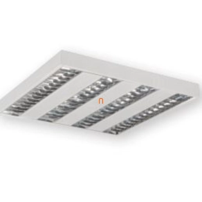   Tükrös rácsos falon kívüli/süllyeszthető lámpatest 4x14W LED fénycsőhöz