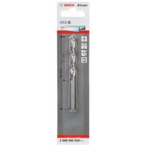   Bosch fémfúró HSS-G STD  6x57x93mm 1db/cs (2608585926) Megmunkálható anyagok:vastartalmú fémek, műanyag