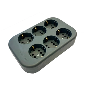   Legrand elosztósor vezeték nélküli 6x2P+F, szürke - 053474-21