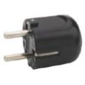   Legrand 2P+F csatlakozódugó, műanyag, oldalsó bekötésű, fekete - 54366