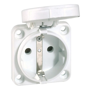   Legrand P17 Tempra háztartási aljzat, kék IP44 kisméretű felfogatóperemmel - 57675
