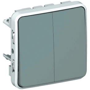 Legrand Plexo 55 kettős váltókapcsoló, szürke - 69525