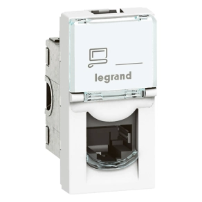   Legrand Program Mosaic RJ45 aljzat Cat 6 UTP 1 modul fehér antimikrobiális - 76581