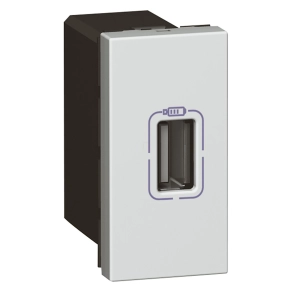   Legrand Program Mosaic USB töltő aljzat, 750 mA, 1 modulos, alumínium - 79391