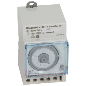   Legrand MicroRex T31 napi programkapcsoló működési tartalék nélkül, vízszintes előlappal - 412812
