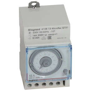   Legrand MicroRex QT31 napi programkapcsoló működési tartalékkal, vízszintes előlappal - 412813