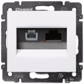   Legrand Valena RJ11+RJ45 Cat5e UTP kombinált aljzat fehér - 770080