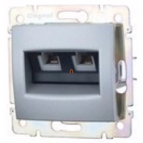   Legrand Valena 2xRJ45 LCS2 Cat6 FTP aljzat, alumínium - 770233