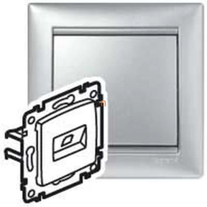   Legrand Valena 2xRJ45 LCS2 Cat6 STP aljzat, alumínium - 770245