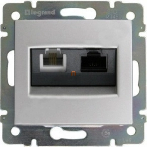   Legrand Valena RJ11+RJ45 Cat5e UTP kombinált aljzat alumínium - 770280