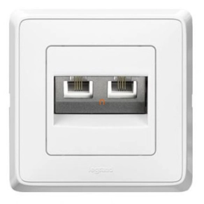   Legrand Cariva fehér 2xRJ11 telefon csatlakozóaljzat keret nélkül - 773639