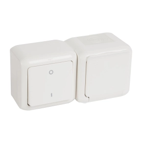   Legrand Forix IP44 fk 2P kapcsoló + 2P+F csatlakozóaljzat, csapófedéllel, biztonsági zsaluval, fehér - 782372