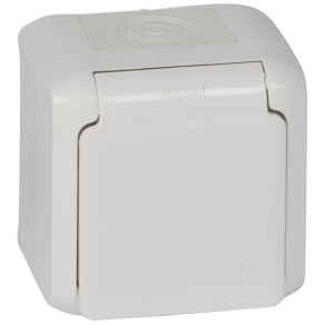   Legrand Forix IP44 fk 2P+F földelt csatlakozóaljzat, 16A, csapófedéllel, biztonsági zsaluval, fehér - 782373