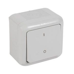   Legrand Forix IP44 falon kívüli kétpólusú kapcsoló 10 AX-250 V~ szürke - 782386