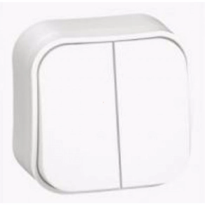   Legrand Forix IP20 falon kívüli kettős egypólusú kapcsoló, 10 AX-250 V~ fehér - 782402