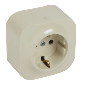   Legrand Forix IP20 falon kívüli 2P+F csatlakozóaljzat, 16 A, biztonsági zsaluval, bézs - 782450