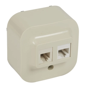   Legrand Forix IP20 falon kívüli 1xRJ45 Cat5e UTP + RJ11 aljzat bézs - 782451