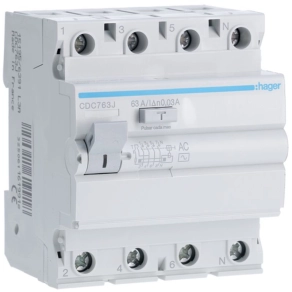 HAGER CDC763J Fi-relé 4P 63A 30mA AC