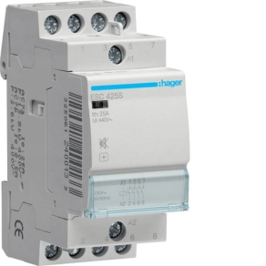   HAGER ESC425S  mágneskapcsoló,csendes, 4Z, 25A, 230V AC, moduláris