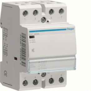 HAGER ESC463 Mágneskapcsoló, 4Z, 63A, 230V AC, moduláris