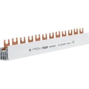   HAGER KDN380A Fázissín 4db 3P készülék részére, 16mm2, 80A, 12M, 210mm