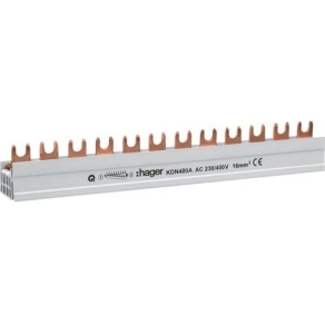   HAGER KDN480A Fázissín 3db 4P készülék részére, 16mm2, 80A, 12M, 210mm