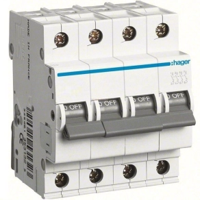 HAGER MX425 Kismegszakító 4P, B-25A, 4,5kA, 4M