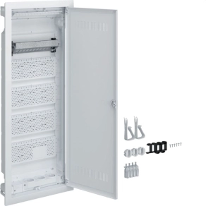   HAGER VH60WWH Volta multimédia elosztó, 5 soross ajtóval, falba sülyesztett, 880.5x348x98mm