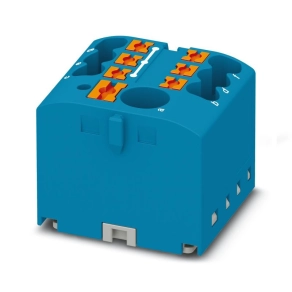   Elosztóblokk PTFIX  6/ 6X2,5-G BU, 0,5-10mm2, 41/24 A 690 V ragasztható,  rugós csatlakozás, 3273462