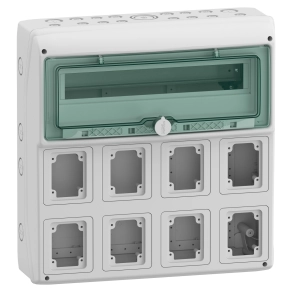 Schneider Electric Mureva Enclosure - 13182 -(Kaedra) Kiselosztó, átlátszó ajtó, 1x18 modul+8 nyílás