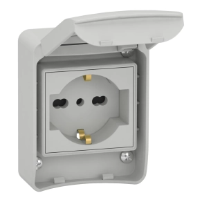   Schneider Electric Kaedra Box - 81146 - Mureva PK (Pratika) Háztartási aljzat, 2P+F, 65x85, szürke, IP65, olasz