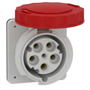  Schneider Electric Kaedra Box - 81683 - Mureva PK (Pratika) Falra szerelhető egyenes aljzat, 3P+N+F, 6h, 63A, 415V, IP67, csavaros