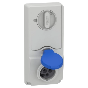   Schneider Electric Kaedra Box - 82131 - Mureva PK (Unika) Panelre szerelhető, reteszelhető aljzat, 2P+F, 6h, 16A, 250V, IP44, olvadóbiztosítós