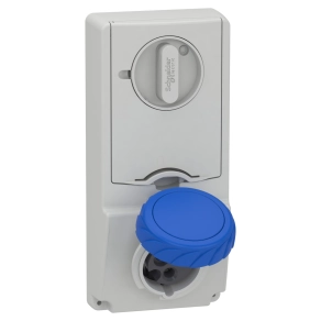   Schneider Electric Kaedra Box - 82181 - Mureva PK (Unika) Panelre szerelhető, reteszelhető aljzat, 2P+F, 6h, 16A, 250V, IP65, olvadóbiztosítós