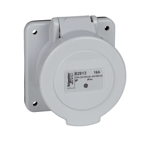   Schneider Electric Kaedra Box - 82927 - Mureva PK (Pratika) Panelre szerelhető egyenes aljzat, 2P, 10h, 32A, 25-50V, IP44, csavaros