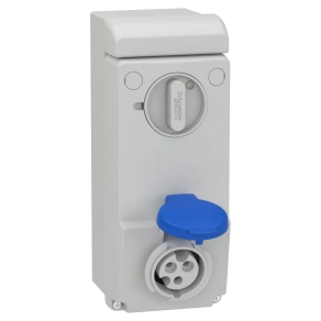   Schneider Electric Kaedra Box - 83031 - Mureva PK (Unika) Falra szerelhető, reteszelhető aljzat, 2P+F, 6h, 16A, 250V, IP44, védelem nélkül