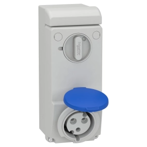   Schneider Electric Kaedra Box - 83042 - Mureva PK (Unika) Falra szerelhető, reteszelhető aljzat, 2P+F, 6h, 32A, 250V, IP44, védelem nélkül