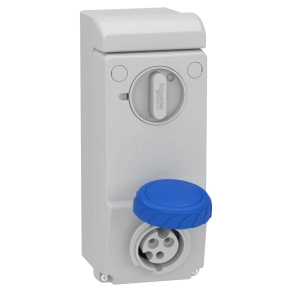   Schneider Electric Kaedra Box - 83081 - Mureva PK (Unika) Falra szerelhető, reteszelhető aljzat, 2P+F, 6h, 16A, 250V, IP65, védelem nélkül