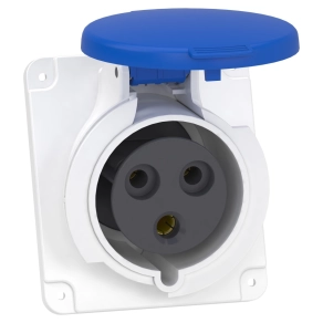  Schneider Electric PratiKa - PKF32F423 - Mureva PK (Pratika) Panelre szerelhető döntött aljzat, 2P+F, 6h, 32A, 250V, IP44, csavaros