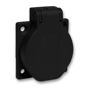   Schneider Electric Kaedra Box - PKS51N - Mureva PK (Pratika) Háztartási aljzat, 2P+F, 50x50, hátsó meghúzással, fekete, IP54, német