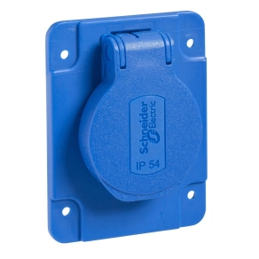   Schneider Electric Kaedra Box - PKS62B - Mureva PK (Pratika) Háztartási aljzat, 2P+F, 65x85, oldalsó meghúzással, kék, IP54, német