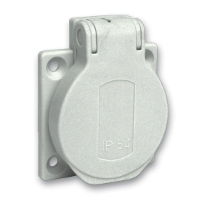   Schneider Electric PratiKa - PKN51G - Mureva PK (Pratika) Háztartási aljzat, 2P+F, 50x50, hátsó meghúzással, szürke, IP54, francia