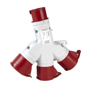  Schneider Electric Kaedra Box - PKZM712 - Mureva PK (Pratika) Elosztó adapter, 1 villa-3 aljzat, 3P+F, 16A, 415V, IP67