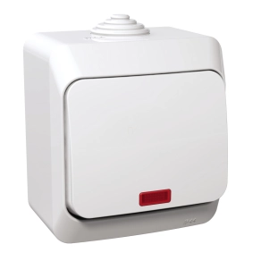   Schneider Electric Cedar Plus - WDE000571 - Keresztkapcsoló, jelzőfénnyel, IP44, fehér