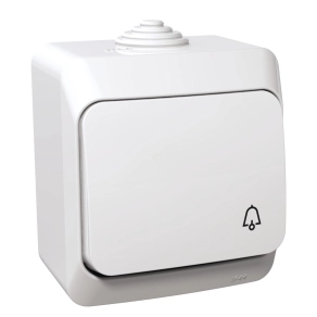   Schneider Electric Cedar Plus - WDE000512 - Egypólusú nyomó, csengőjellel, IP44, fehér