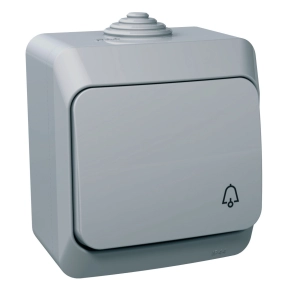   Schneider Electric Cedar Plus - WDE000612 - Egypólusú nyomó, csengőjellel, IP44, szürke