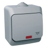 Schneider Electric Cedar Plus - WDE000616 - Egypólusú nyomó lámpajellel, jelzőfénnyel, IP44, szürke