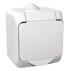   Schneider Electric Cedar Plus - WDE000541 - 2P+F csatlakozóaljzat, biztonsági zsaluval, csapófedéllel, IP44, fehér