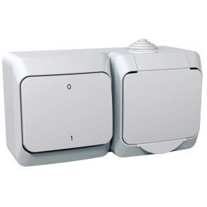   Schneider Electric Cedar Plus - WDE000502 - 2P+F csatlakozóaljzat, kétpólusú kapcsolóval, IP44, fehér
