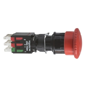 Schneider Electric Harmony XB6 - XB6AS8349B - red Ø30 Emergency stop pushbutton Ø16 trigger latching turn release 1NO+2NC